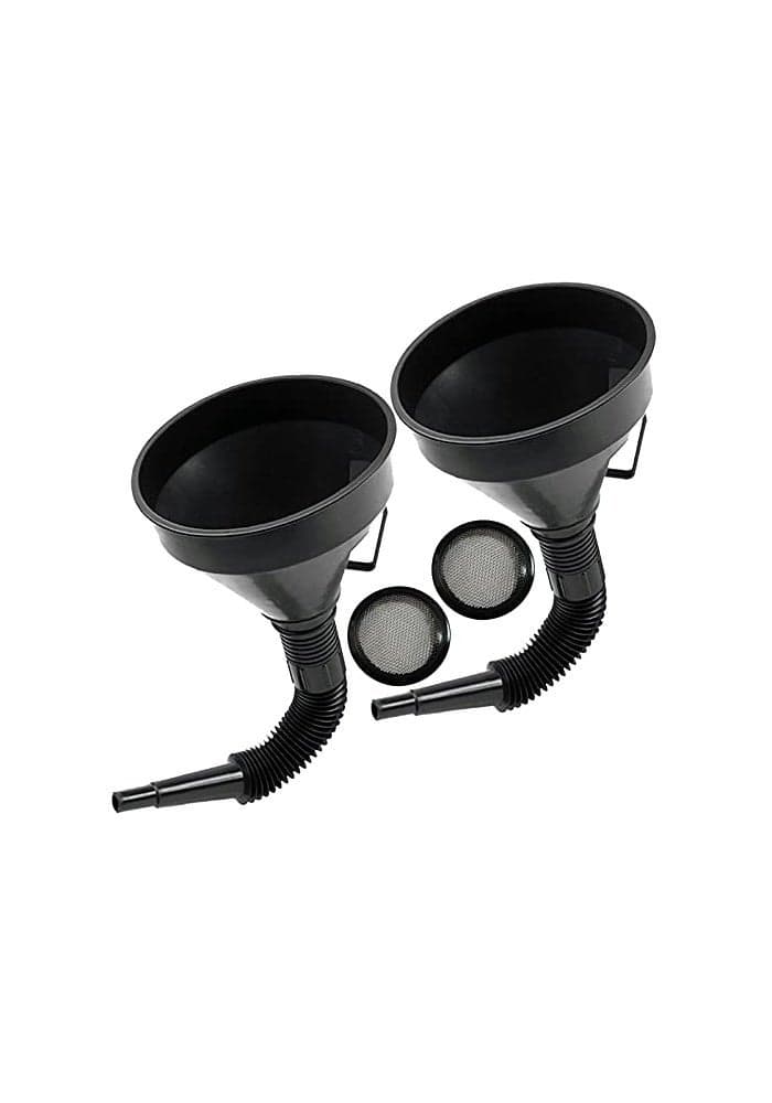 Flex Funnel Wide Mouth Flexible Funnel with Handle MultiFunctional Large Plastic Automotive Funnels for Cars and Motorcycles Engine Oil Liquid Diesel KeroseneGasoline 2pcs x 52 Black