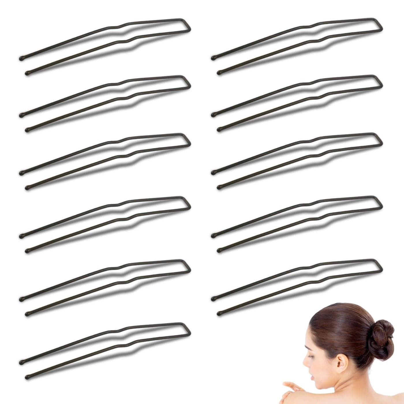 30 Pieces U Shaped Hair Pins Metal Bobby Ballet Styling Pins for Women Girls and Hairdressing Salon Thick Thin Long Curly Hair ForksBrown