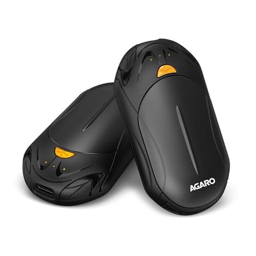 AGARO Regal Rechargeable Hand Warmer Magnetic Double-Sided 3000mAh × 2 Portable Electric Pocket Warmer, 3 Heat Levels, 20 Hrs Runtime, Type-C Fast Charging, Winter Essential for Hands, Feet & Outdoor
