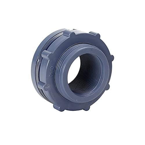 Sanpaint 1.5 Inch PVC Bulkhead Fitting for Water Barrel, Water Tank, Rain Barrels,NPT1.5 female thread (1-4/5 inch I.D.) PVC