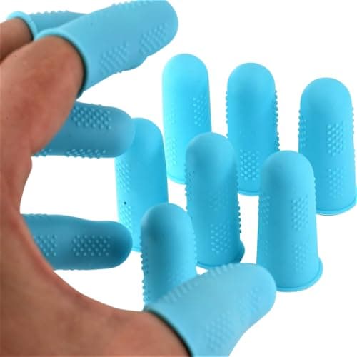 Finger Protectors Flex Series 12Pack Silicone NonStick Finger Covers Turquoise Small 6 Medium 6 for Hot GlueSewingWaxRosinResinHoneyAdhesivesScrapbooking