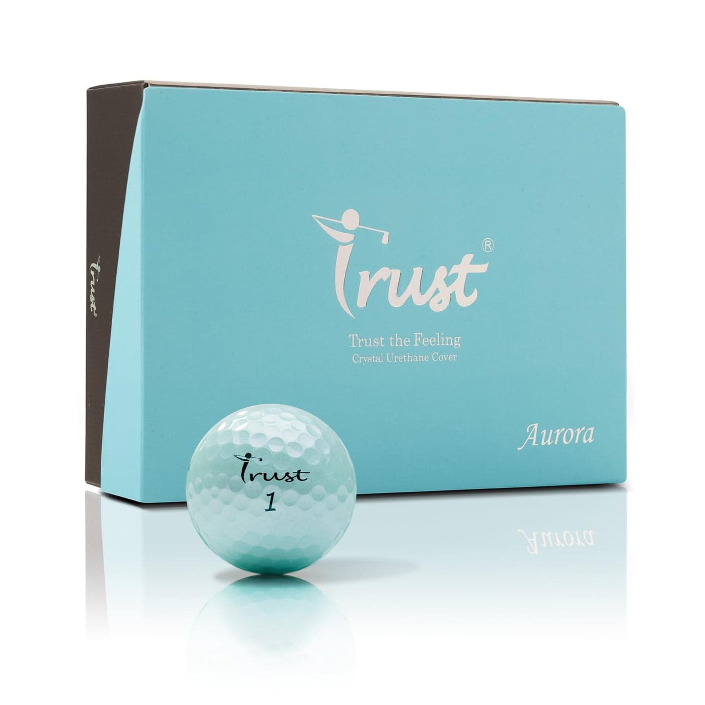 Trust Golf Ball, Aurora ICY Blue, Soft, Distance, Straight Flight, and Easy to Spot, Crystal Urethane Covered, 3-Piece (ICY Blue, 12 Balls)