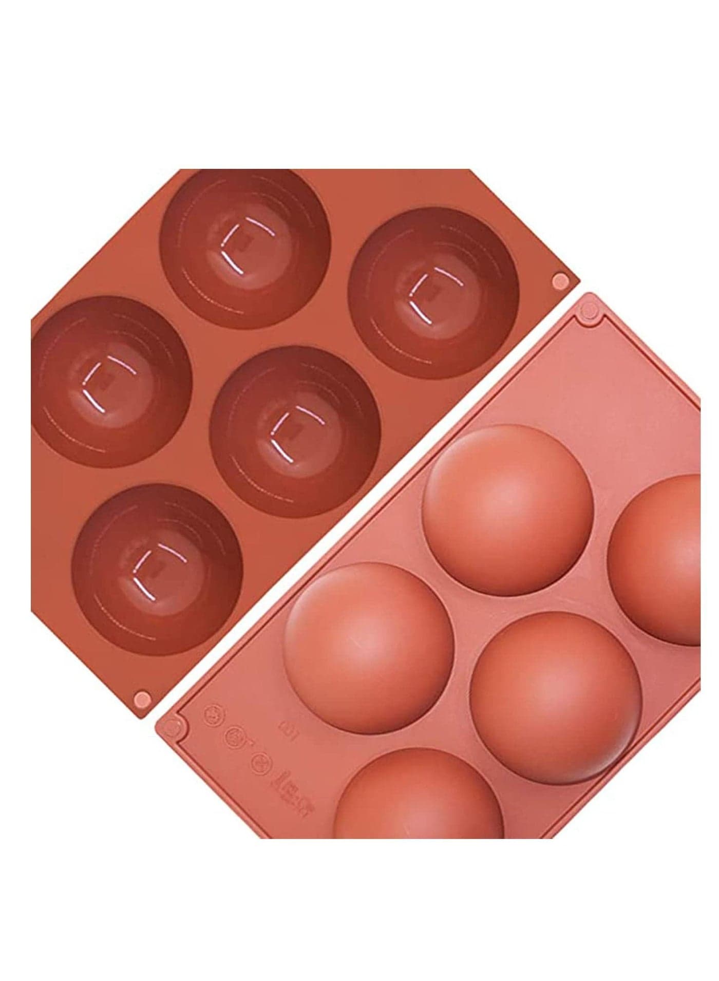 Chocolate Silicone Mould Sphere ound Baking Mold Extra Large non-stick 5-Cavity Semi Molds, 1 Packs Cocoa Bomb Ball Making Hot Bomb, Dome Mouse