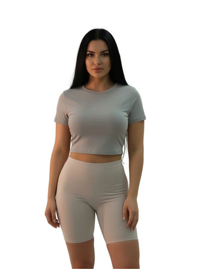 Women's Fashion Crop Top Cotton Summer Top Cream