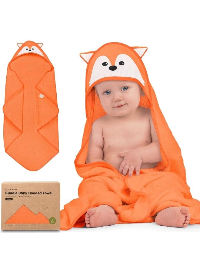 KeaBabies Baby Hooded Towel - Viscose Derived from Bamboo Baby Towel, Toddler Bath Towel, Infant Towels, Large Hooded Towel, Organic Baby Towels with Hood for Girls, Babies, Newborn Boys (Fox)