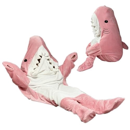 SunBritly Pink Shark Blanket Shark Sleeping Bag Shark Onesie Cosplay Shark Costume Shark GiftsS for 4151 Inch Height