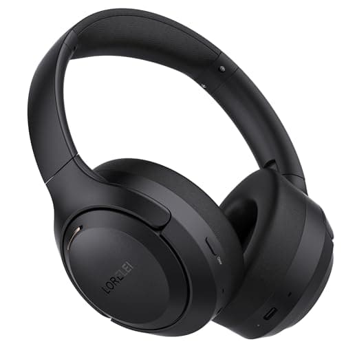 LORELEI QC60 Hybrid Active Noise Cancenlling HeadphonesWireless Over Ear Bluetooth Headsets with Microphone 60H Playtime Foldable Lightweight Deep Bass Memory Earmuffs for Travel Home Office
