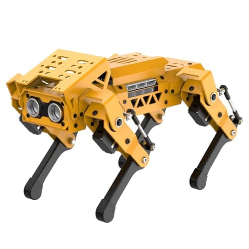 MechDog Robot Dog for Arduino Scratch Python Starter Smart Robot Kit with ESP32 AI Camera Self Balancing Target RecognitionTracing Open Source Bionic Quadruped Programming Science Set Advance Kit
