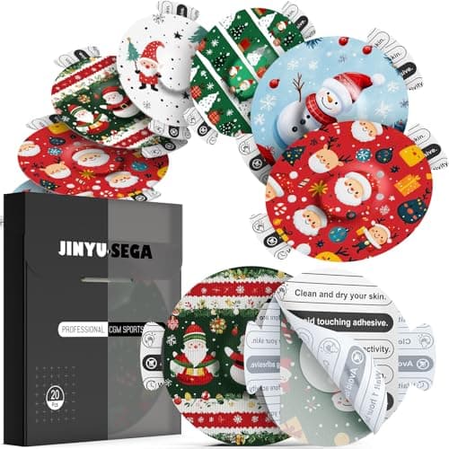 Jinyusega Adhesive Patches for G720pcs G7 Overpatches Waterproof with EasyPeel Tab PreCut BackingCGM Sensor Tape for 1014 Days Christmas