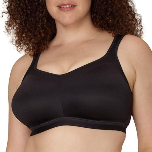 PLAYTEX Womens 18 Hour Wireless Seamless Full-coverage T-shirt With Smoothing Support, Us4159 Bras, Real Black, 38C US