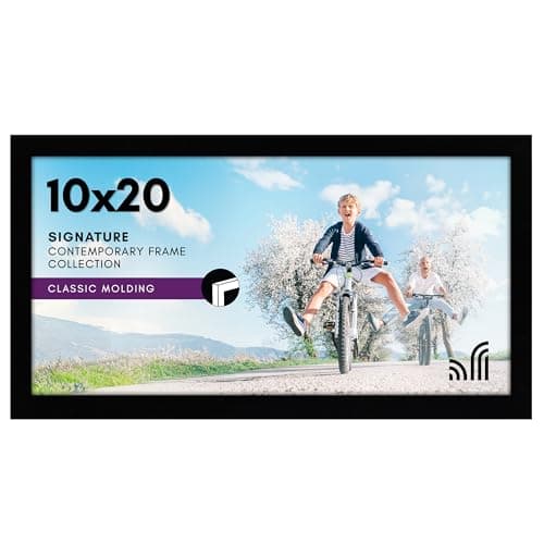 Americanflat 10x20 Picture Frame with Polished Plexiglass Signature Collection GalleryStyle Frames Made of Engineered Wood Photo Frame for Wall Display Black