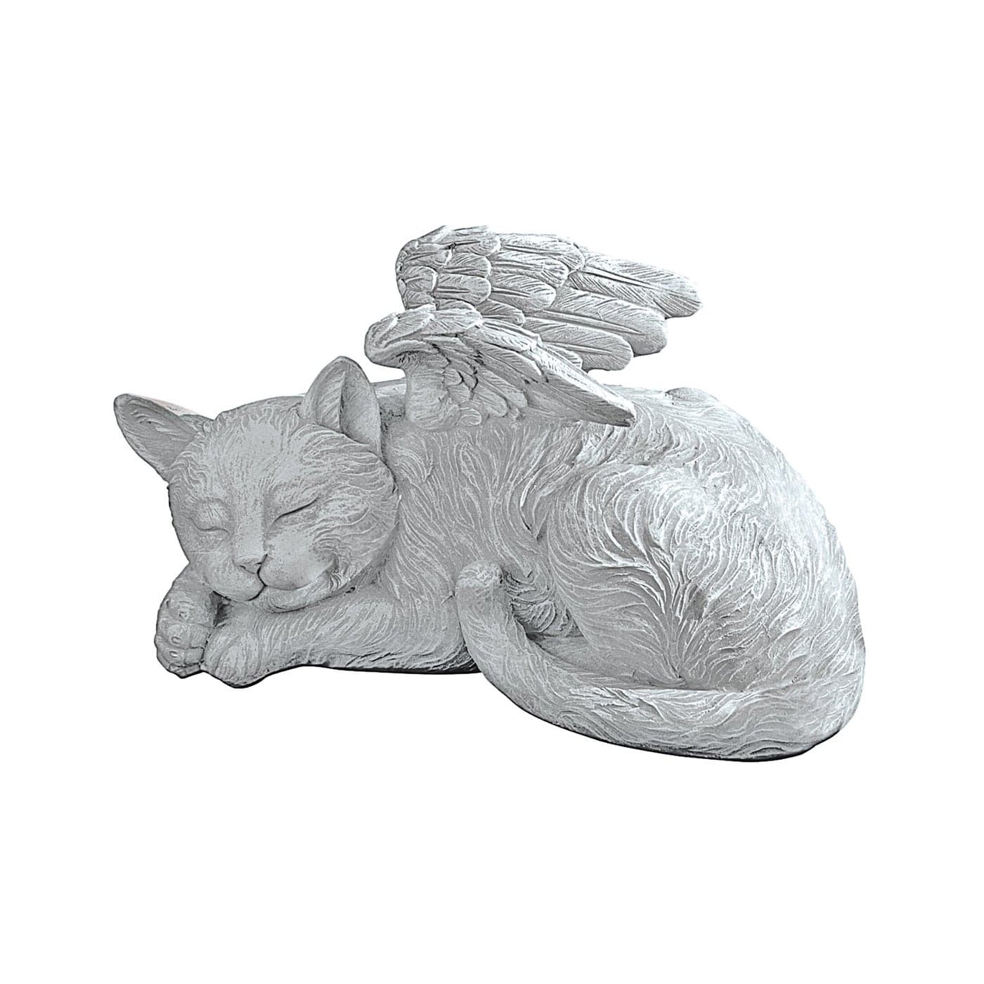 Design Toscano QL6080 Cat Angel Pet Memorial Grave Marker Tribute Statue 10 Inches Wide 5 Inches Deep 5 Inches High Antique Stone Finish