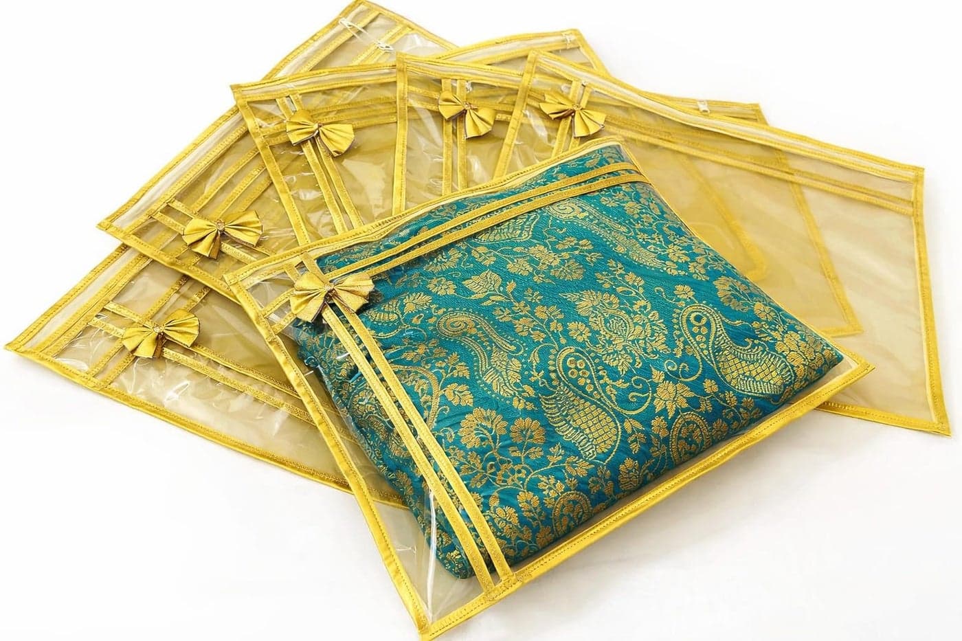 RAAHII 20 Piece Transparent Saree Packing Cover with Zip | Single Sari Gift & Wedding Packing Bag | Saree bag for storage | Saree suit Cover for Gifting, Storage & Wardrobe Use