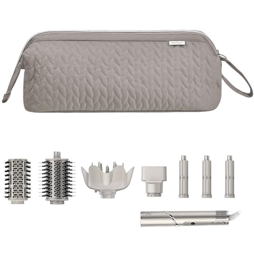 KarSyon Shark Flex Style Case for Airwrap Hair Dryer Brush Revlon Hair Tools Travel Bag Carrying Case Flat Curling Iron Organizer Camel
