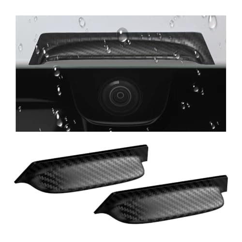 2PCS Backup Camera Rain Shield,Carbon Fiber Backup Camera for Car Anti-Rain Cover for Clear Rear View,Universal Reverse Cameras for Car Rain Cover Fits Cars/SUVs/Trucks (Black/2PCS)