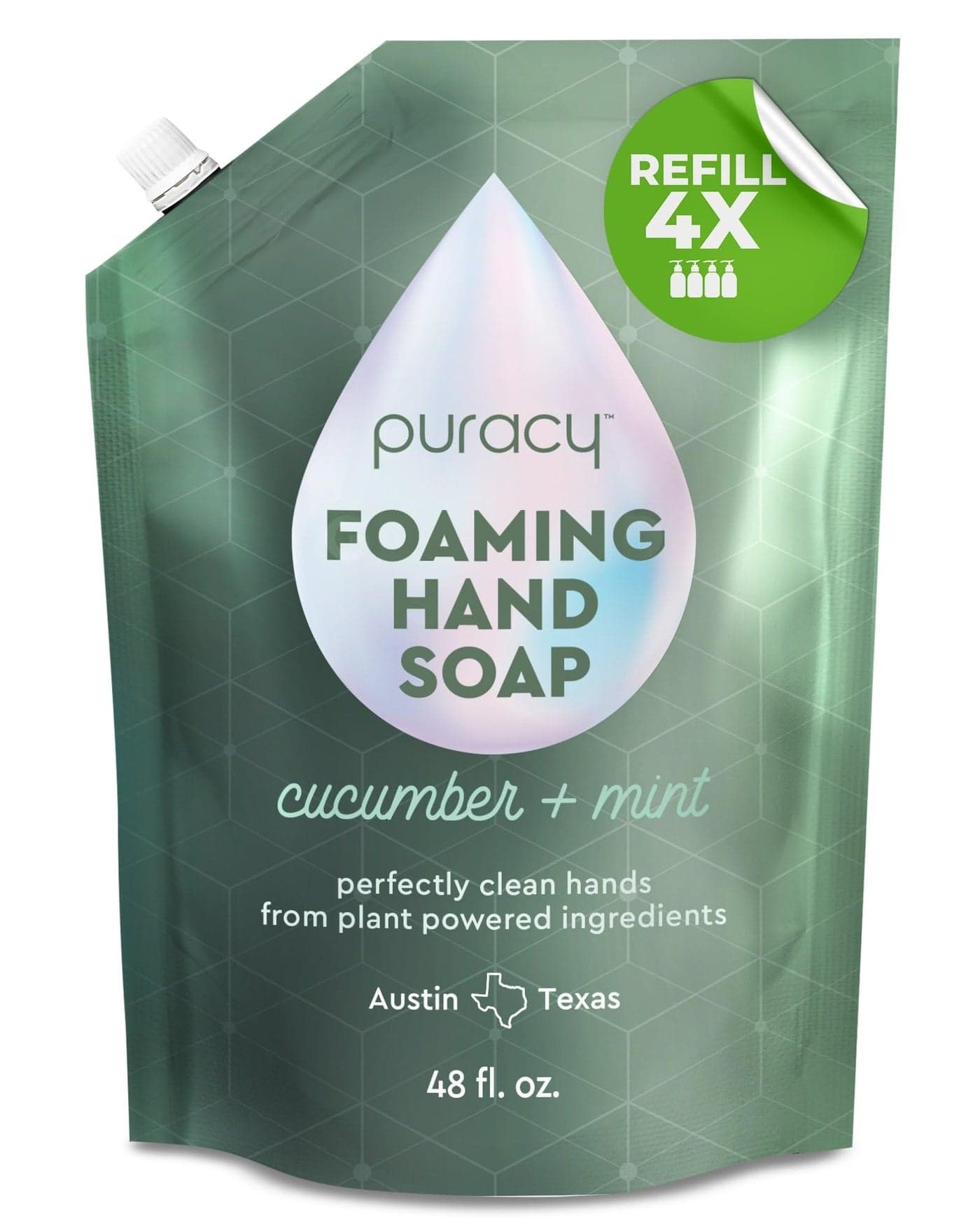 Puracy Foaming Hand Soap Refill PlantPowered Natural Hand Soap As Seen on TikTok NonToxic SulfateFree Liquid Soap Moisturizing Foam Handwash Liquid Cucumber Mint 48 fl oz