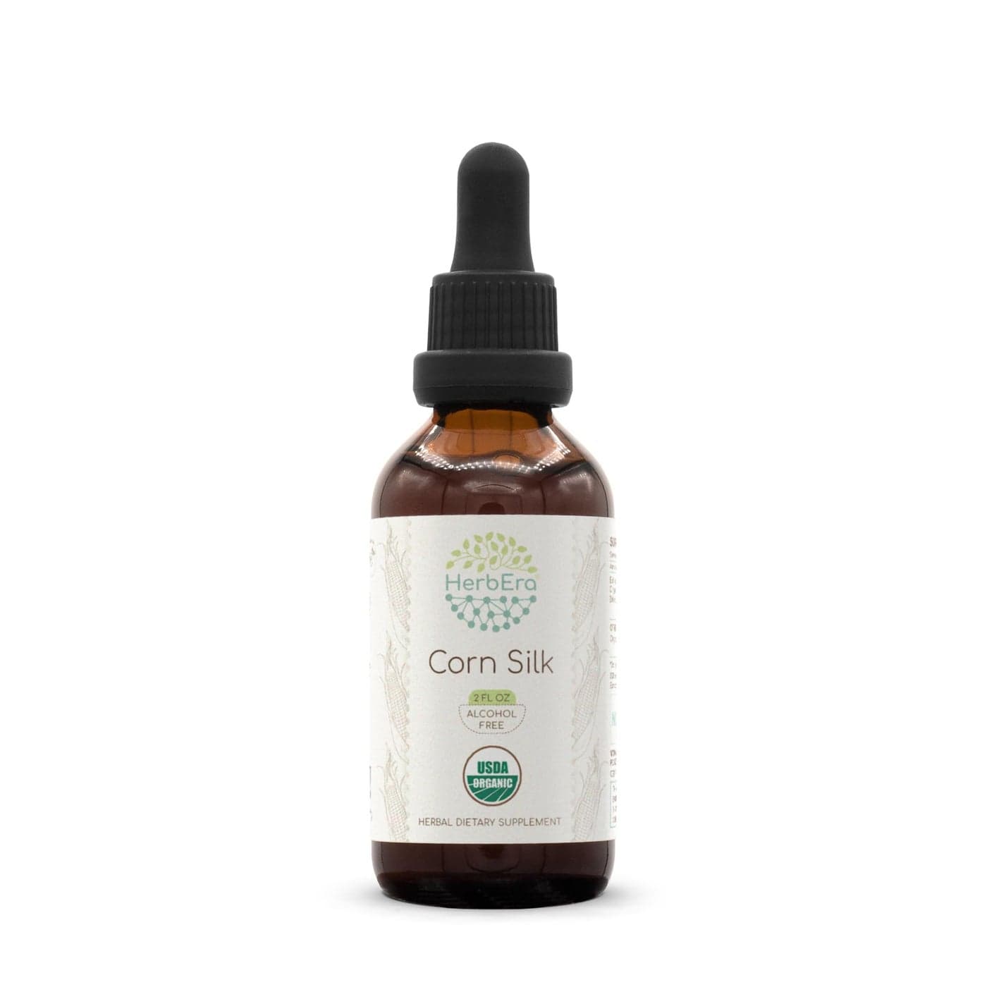 HerbEra Corn Silk B60 AlcoholFree Herbal Extract USDA Organic Tincture Concentrated Liquid Drops Natural Corn Silk Zea Mays 2 fl oz