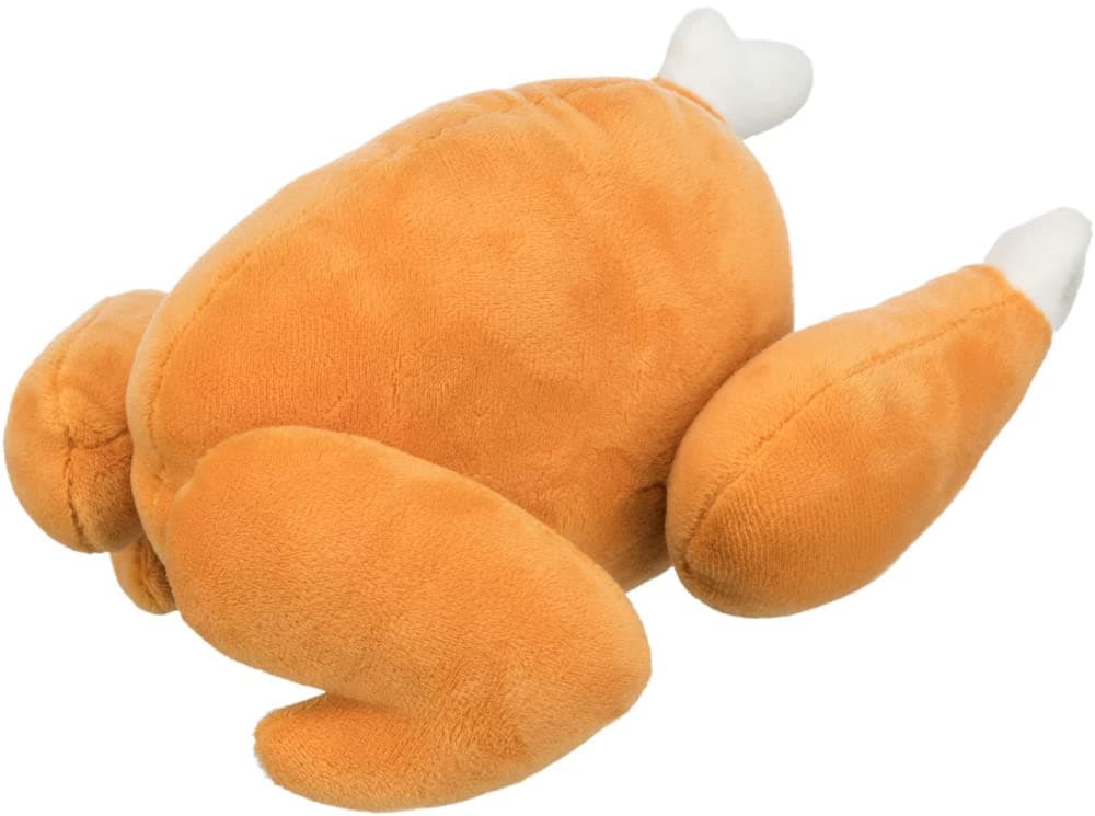 TRIXIE Roast Chicken Squeaky Plush Toy for Dogs, Soft Cuddly Plush Toy, Polyester Material, Perfect for Both, Indoor & Outdoor Play Sessions - 26 cm