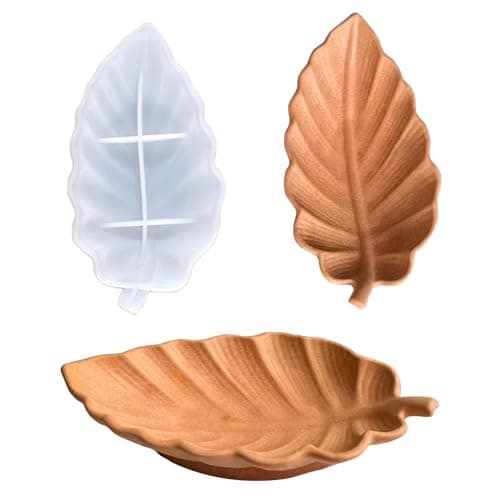 Wehous Resin Tray Molds Leaf Tray Silicone Resin Mold Irregular Jewelry Plate Candle Holder Mold Unique Leaves Shape Epoxy Molds for Concrete Dish Storage Art Craft Gift Home Decor