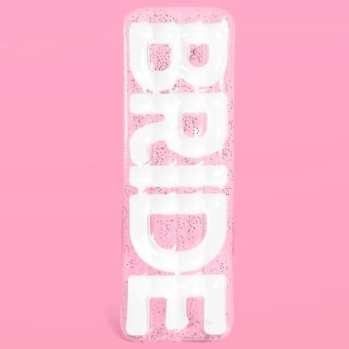 xo, Fetti Clear Bride Pool Float, Multicolor Confetti - 6 Ft. | Bachelorette Party Decorations, Beach Bridal Shower Supplies, Cute Bridal Decor