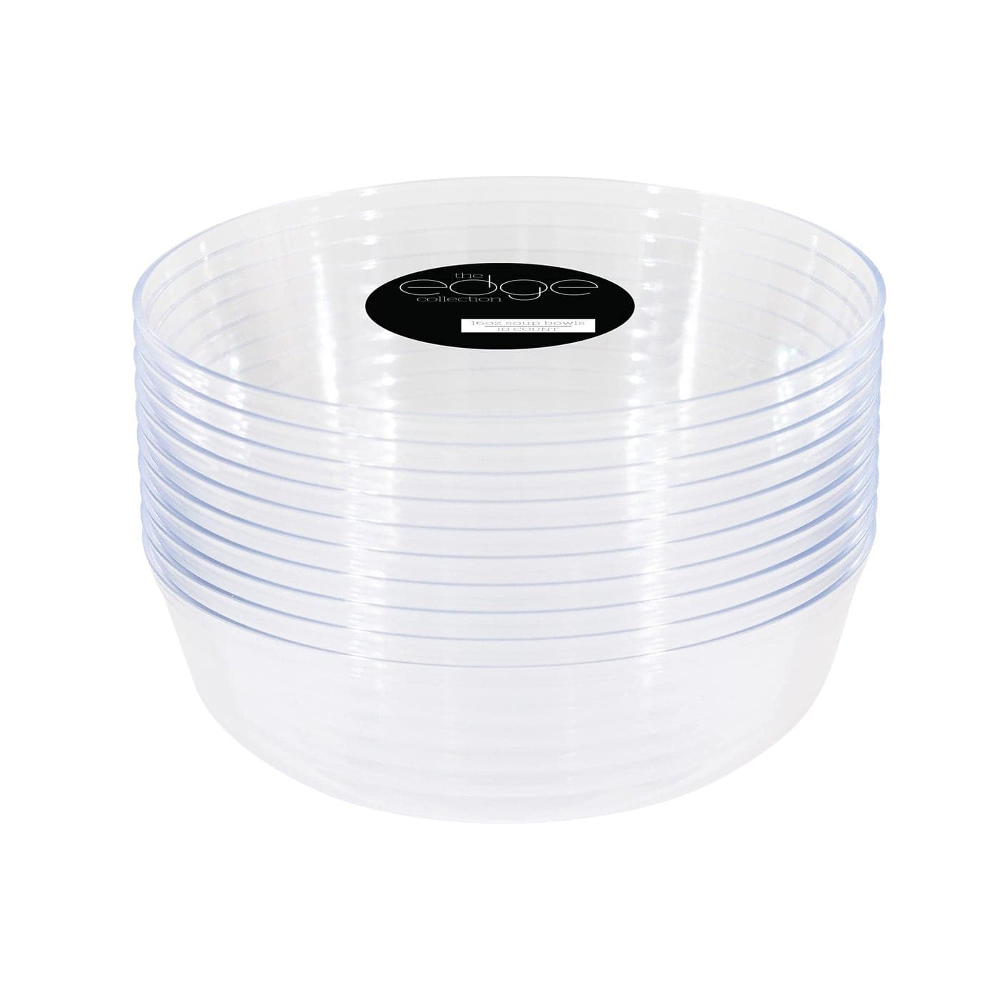 PLASTICPRO 30 Pack 16 OZ Bowls Edge Collection Clear Plastic Party Bowls Premium heavyweight Elegant Disposable Tableware Dishes