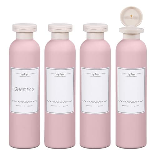 ASEVAT 8.8oz 4pack Refillable Travel Shampoo and Conditioner Bottles, Travel Size containers, Travel Bottle for toiletries, Squeeze Bottles with Flip Cap, Empty Plastic Leak Proof Travel Bottles