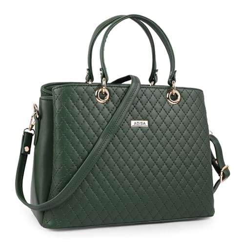 ADISA Quilted Shoulder Handbag for Women - Stylish Crossbody Bag with Sling Belt, Ladies' Purse with Top Zipper Closure, Gift for Women and Girls (AD4077)