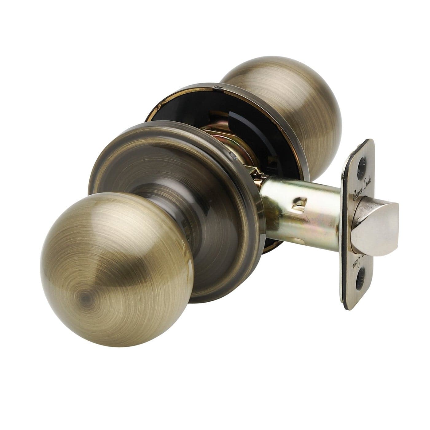 Copper Creek BK2020AB Ball Door Knob Passage Function 1 Pack in Antique Brass