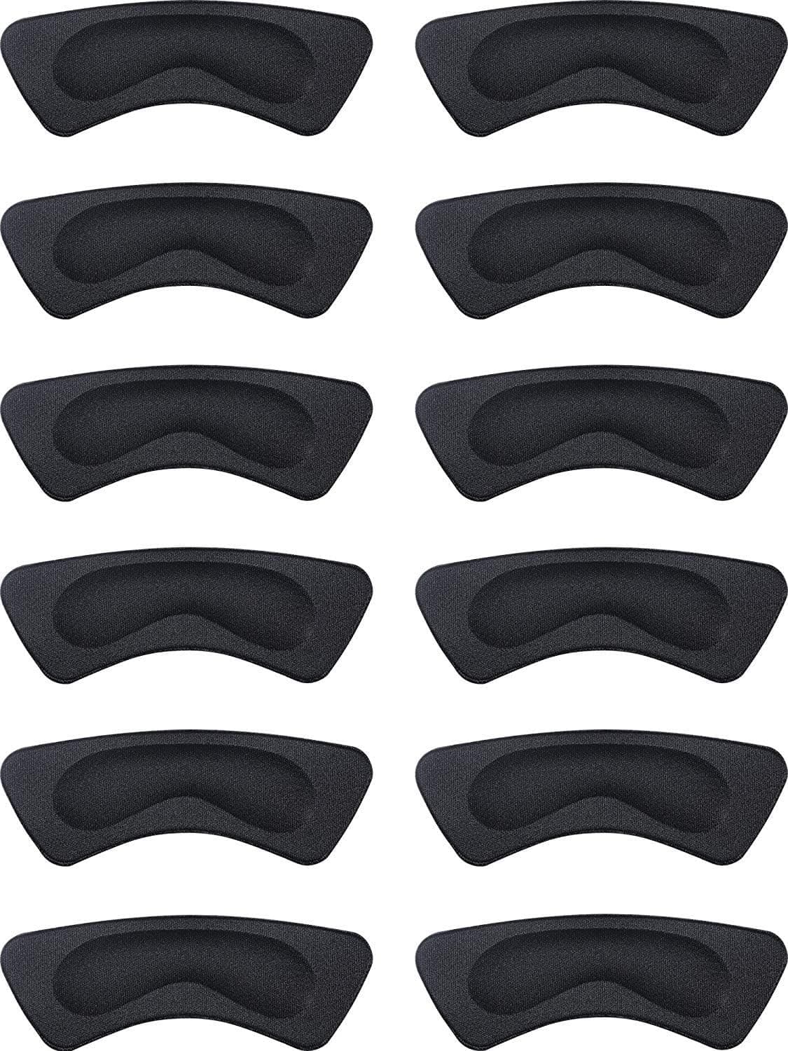 Heel Pads 6 Pairs Shoe Inserts Women Grips Liner Self-Adhesive Shoe Heel Protector Pads Foot Care(Black)