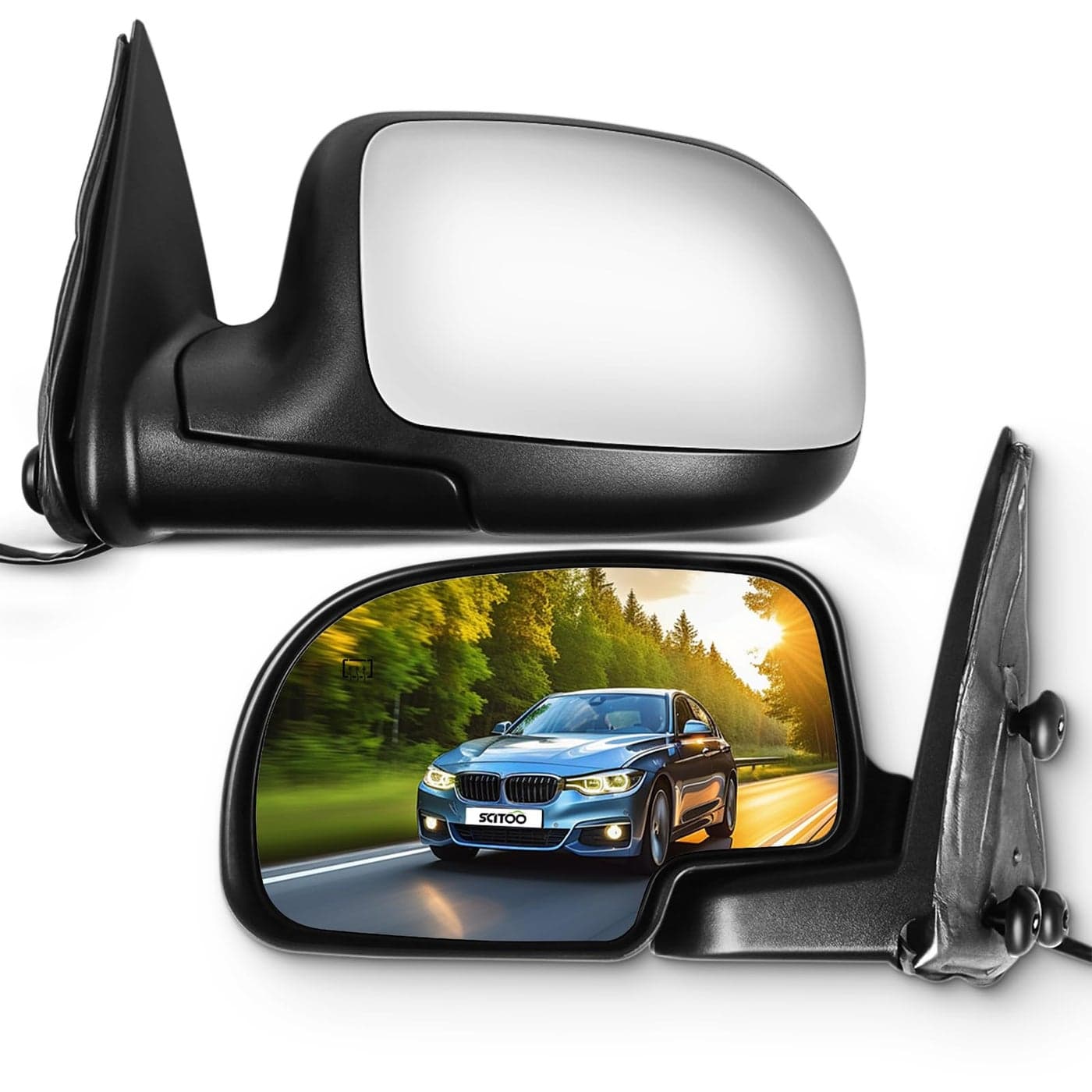 SCITOO Side View Mirrors Fit For 20012002 For GMC Yukon Sierra 3500 19992002 For Chevy Silverado 1500 2500 For GMC Sierra 1500 2500 Pair Mirrors Manual Folding Heated GM1320247