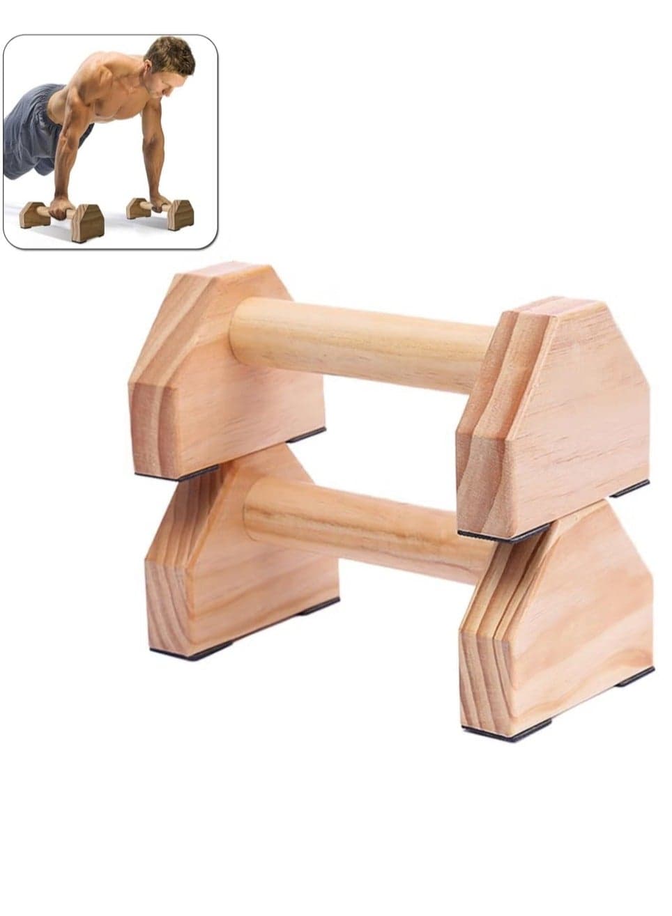 1 Pair Solid Wood Bracket Fitness Equipment Handstand Bar Strength Training for Home Gym