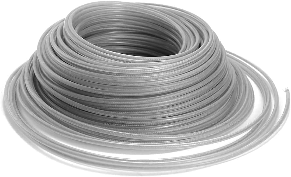 SHoRI Heavy Duty 3.0mm Steel Wire Trimmer Line Rope Cord for Brush Cutter/Strimmer – Square & Round Shape, Grey – Nylon Coated, Durable, Low Noise, Fits 2-Stroke/4-Stroke Machines (Shape: Square)