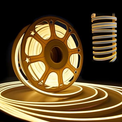 Forus 5 Meter LED Neon Strip Light Yellow – Waterproof Flexible Cuttable Rope Light for Wall Decor, Outdoor Lighting, Diwali Lights, Festival Decoration, Room & Shop Signage – 6 Month Warranty