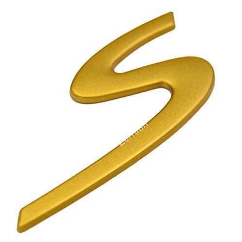 Zorratin Large Gold "S" S Letter Rear Trunk Boot Lid Hatch Tailgate Emblem Badge for Porsche 911 Cayenne Macan turbo panamera boxster