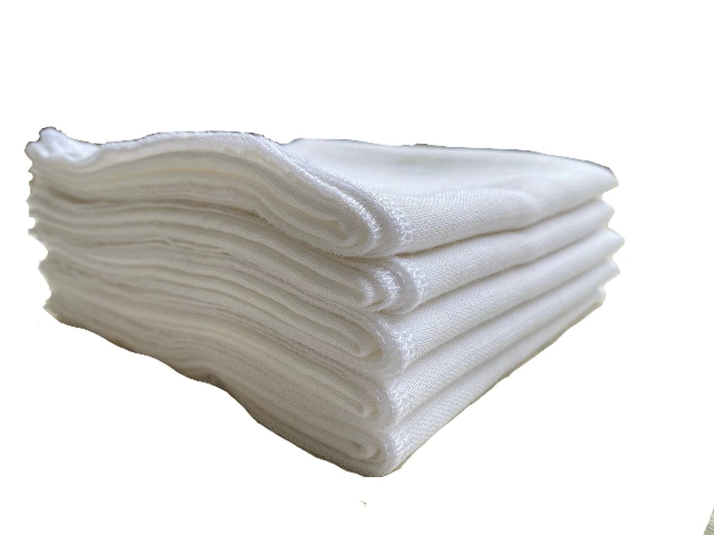 Little Sudhams Double Muslin Baby Square Cloth Nappy 45cmx45cm 5 Pieces (White, 0-3 Months)