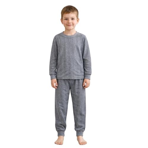 Mahi Fashion Kids Thermal Top & Bottom Set Winter (14-15 Years, Charcoal Grey)