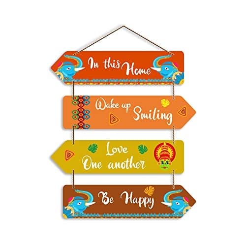 Artvibes In This Home Love One Another MDF Wooden Wall Art for Home Decor For Living Room | Office | Quotes Decor Item | Home Quotes Wall Hanging | Modern Decor Items | Wall Poster(WH_4412N)