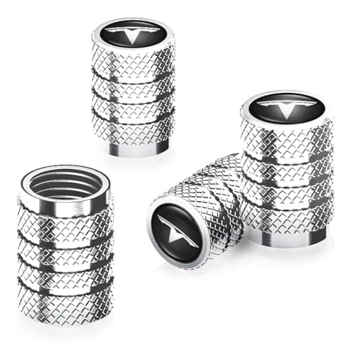 Car Tire Valve Stem Caps Compatible with Model 3 S X Y Accessories Leakproof Corrosion Resistant Tire Valve Caps Compatible with Tesla Model Y Car Accessories Silver