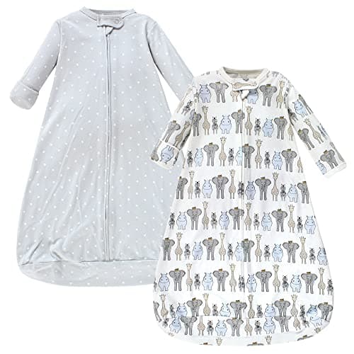 Hudson Baby Unisex Baby Cotton LongSleeve Wearable Sleeping Bag Sack Blanket Royal Safari 1218 Months