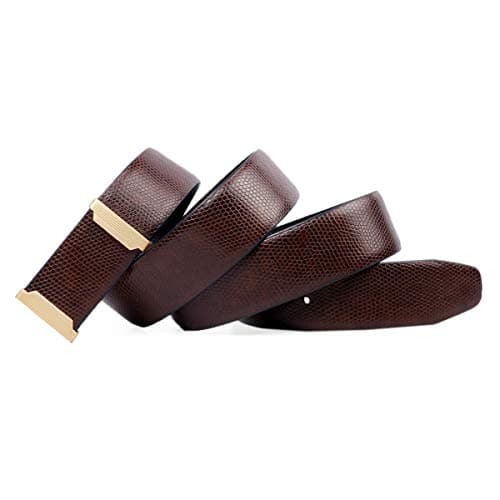 Bacca Bucci® Men's Classic Dress Belt Italian Top Grain Genuine Leather Black & Brown with Rotating Buckle-Black/Brown