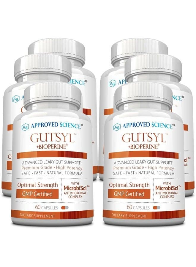 ® Gutsyl- Leaky Gut Supplement- Protect GI Tract with Aloe Vera, Marshmallow Root, Licorice, and Slippery Elm- Contains Prebiotic and BioPerine- 6 Month Supply- 100% Vegan