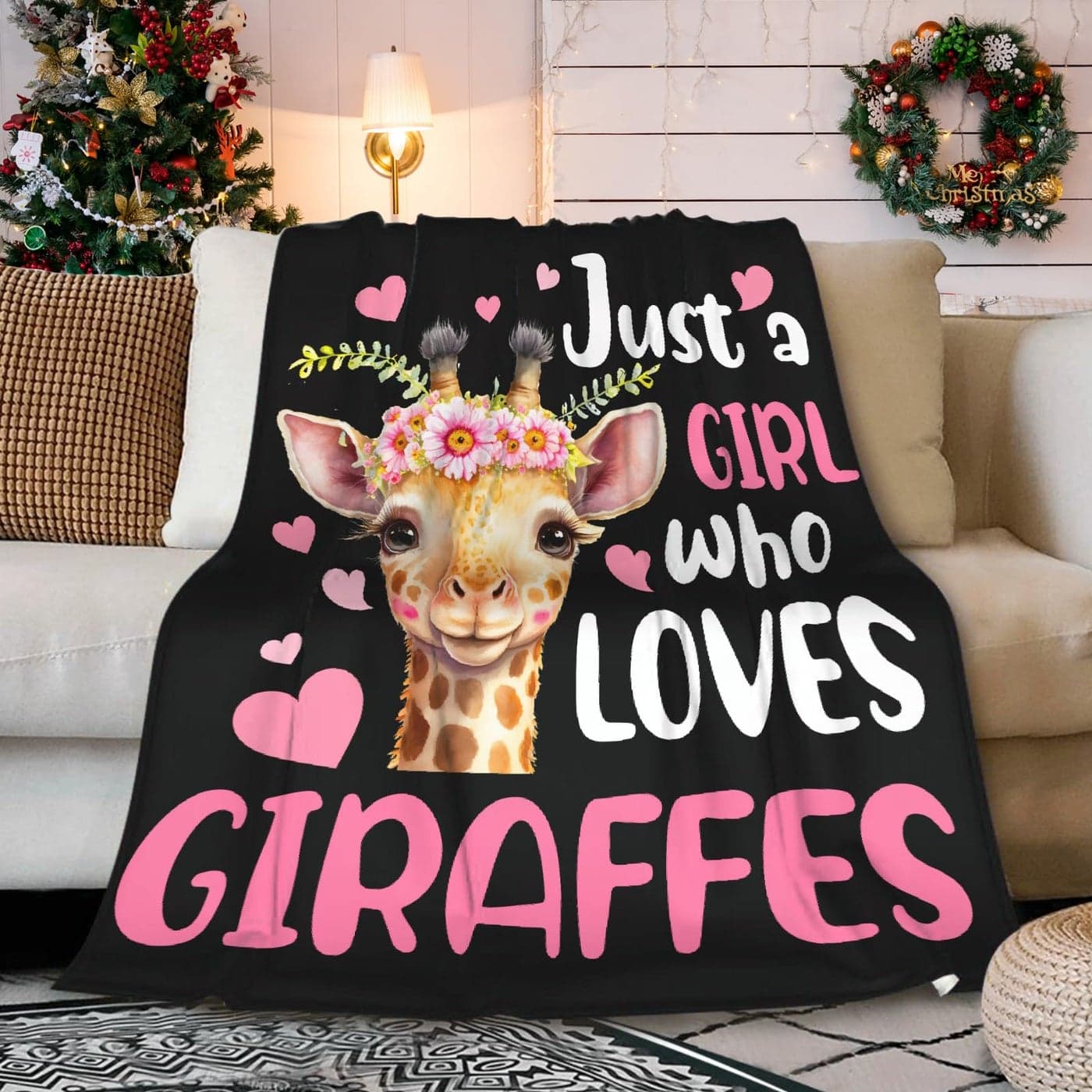 Mokukenren Just A Girl Who Loves Giraffes Blanket Lightweight Cozy Flannel Fleece Throw Blanket Best Gift Home Decor for Bed Couch Outdoor Camping 50x40 S for Kids