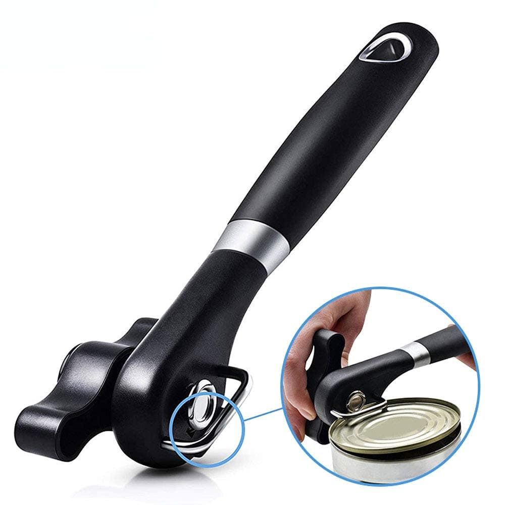 Can Opener Smooth Edge Manual Can Opener Handheld No Sharp Edges With Soft Grips Food Grade Stainless Steel Cutting Can Opener Professional Ergonomic Can Opener for Kitchen Restaurant