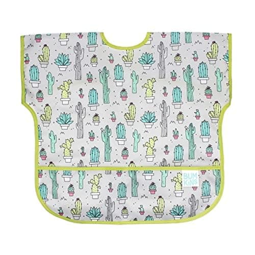 Bumkins Bibs, Baby and Toddler Bibs, Bibs for Girls and Boys, Large for 1-3 Years, Short Sleeve Bib for Kids, Mess Proof Lightweight Waterproof Fabric Bib