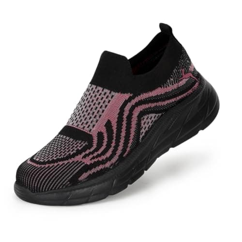 Marc Loire Women's Athleisure Knitted Active Wear Slip-On Sneaker Shoes (Black, UK Footwear Size System, Adult, Women, Numeric, Medium, 4)