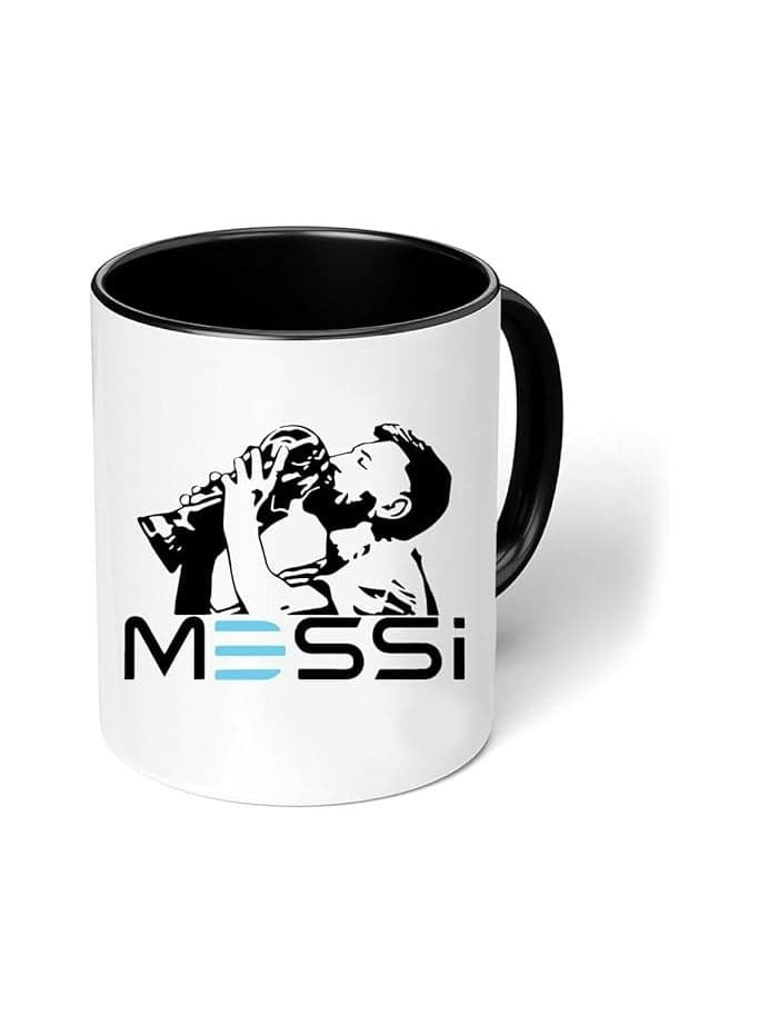 Football Printed Black Two Tone Coffee Mug-Gift For Football-Ceramic Two Tone Mug 11 Oz
