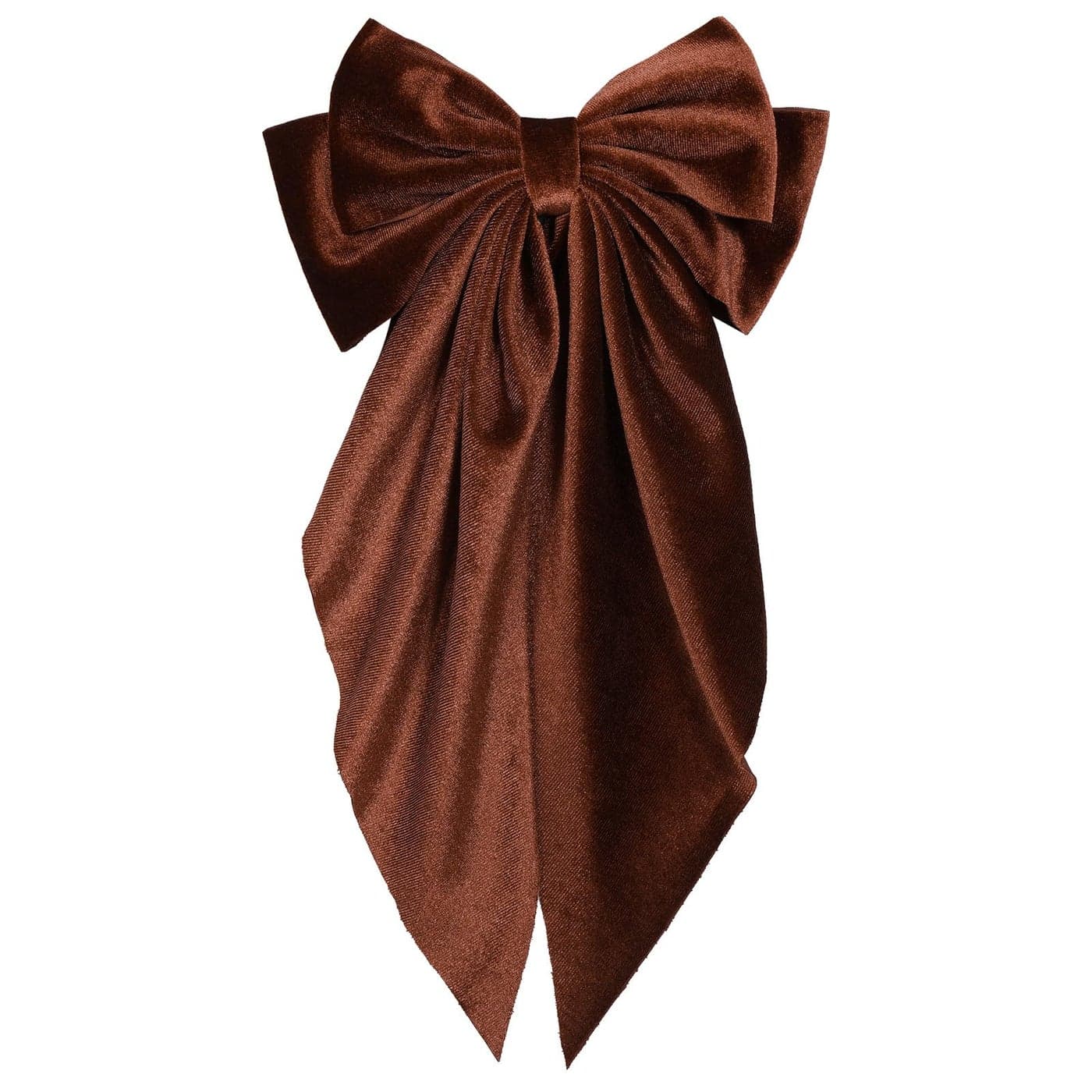 Brown Velvet Large Hair Bow Long Tail Bowknot Hair Barrette Clip 826 Inch Women Girls Fall Winter Ponytail Holder Hair Accessories