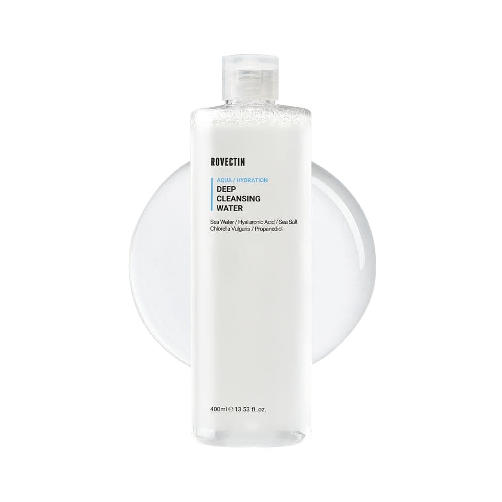 ROVECTIN Aqua Deep Cleansing Water 135floz 400ml Impurities Remover from Ocean deep with Hyaluronic Acid and Marine Plants from Jeju Island