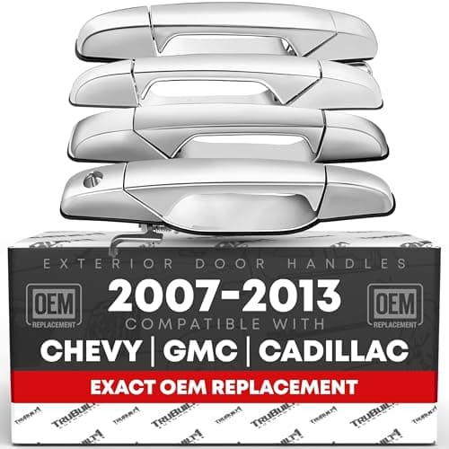 Exterior Front/Rear Driver & Passenger Door Handle - Compatible with 2007-2013 Chevy Avalanche, 07-14 Silverado 1500, 2500, 3500, Suburban, Tahoe; 07-14 GMC Sierra 1500, 2500, 3500, Yukon XL, 2273872