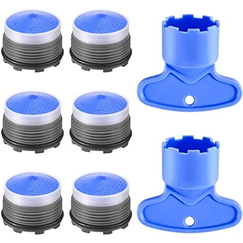Faucet Aerator M18.5, WeeVeni 6PCS Aerator Replacement for Sink Faucet Flow Restrictor, Kitchen Bathroom Sink Aerators with Key Removal Wrench Tool